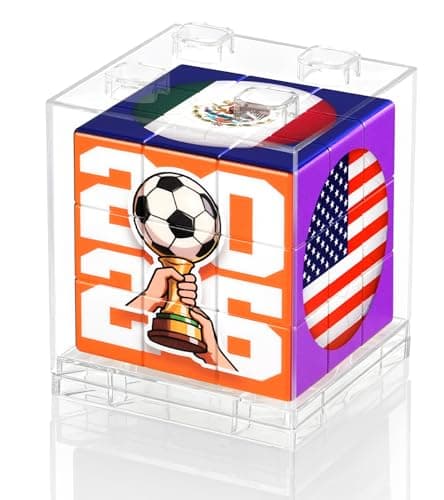 2026 World Soccer Cup Themed 3x3 Cube Puzzle, Football Sports Celebration Twist Cubes Brain Teaser Fidget Toy, Memorable Decor for Sport Fans