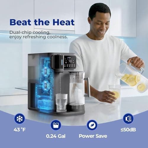 LoopDrops Countertop Reverse Osmosis System, 6-Stage RO Water Filter with 43℉ Chilled Water, Self-Cleaning Dual Water Path, Mineralization & TDS Monitoring, Portable Purifier for Home Office - Thumbnail 4