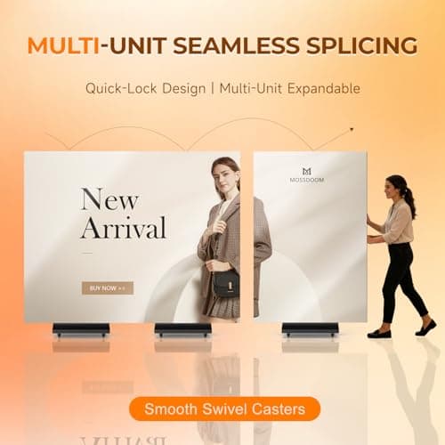 RIXZSIW 90 inch LED Digital Signage, P1.86 Tri-Fold Dual-Sided Foldable LED Poster Screen with Flight Case, GOB Commercial Advertising Display Screen Kiosk, WiFi/USB/HDMI, for Store, Rentals, Events - Thumbnail 4