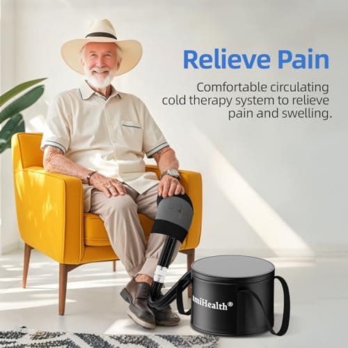 Cold Therapy Machine, Portable Ice Machine for Knee After Surgery Replacement Recovery System with Programmable Controler Quiet Pump Compression Pad for Pain Relief Sport Injuries Sprain - Thumbnail 3