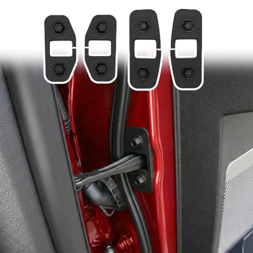 Maxzina Car Door Stopper Cover Compatible with 2021-2025 2026 Ford F150 Side Door Hinge Waterproof Protective Cap TPE Rustproof Latch Screw Protection Shield Front & Rear 2024 F-150 Accessories (4PCS) - Image 1