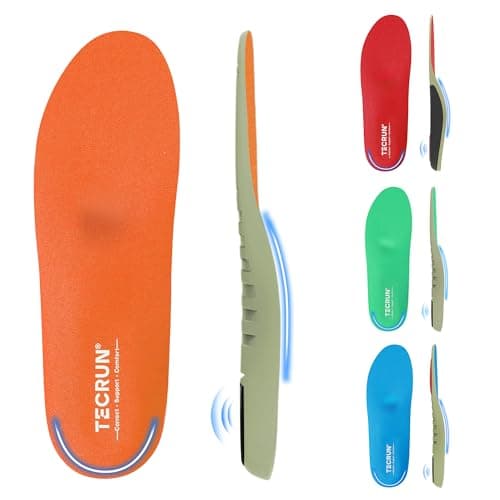 Plantar Fasciitis Relief Insoles Orthotic Arch Support Inserts Women Men - 8 in 1 Foot Pain Relief Shock Absorb Work Boot Shoe Insoles 4 Arch Types for Your Best Fit & All-Day Comfort Support