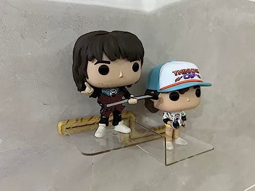 YODAR 5 Pack Clear Acrylic Organizers Shelves for Funko Pop Figures, Invisible Riser Display Shelf for Wall Storage Decor, Floating Display Ledge for Figures Stand Collection, Shining at Night - Thumbnail 4