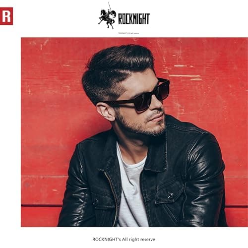 ROCKNIGHT Driving Sunglasses for Men - Polarized UV Protection, Al-Mg Metal Frame, Lightweight Black for Outdoor - Thumbnail 2