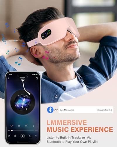 ZZR SEVEN Eye Massager with Heat, 7 Heating and Vibration Modes, Eye Mask, Birthday Gifts for Women, Men, Friend, Mom and Dad, Sleep Mask for Relax, Migraine Relief, Improve Sleep, Pink - Thumbnail 5
