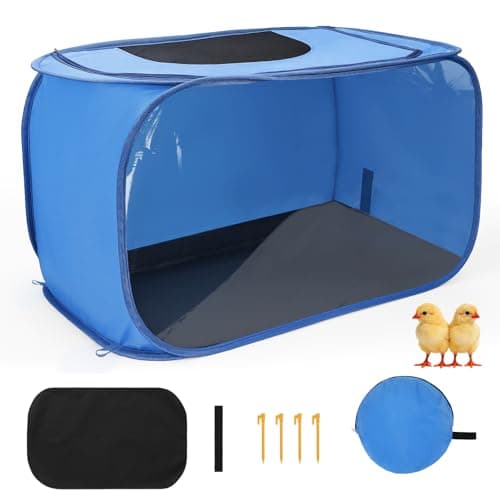 YIBOBO Chicken Brooder Box for Chicks, Pop Up Chick Brooder Kit with Clear Window, Waterproof Mat & Storage Bag, Square Indoor Outdoor Baby Chicken Starter Kit