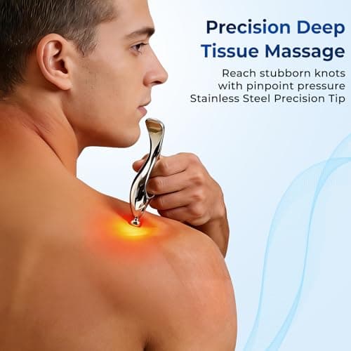 Trigger Point Massage Tool & Gua Sha for Face & Body – All-in-1 Deep Tissue Massage & Muscle Scraper Tool, Thumb Saver Acupressure Tool – Facial Sculpting, TMJ, Chronic Pain & Muscle Tension Relief - Thumbnail 4