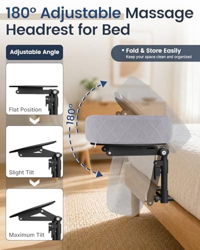 CALZORO Massage Headrest for Bed, Height Adjustable Massage Face Cradle At Home, Bed Massage Head Holder with Soft 5-Second Slow Rebound Face-Down Support Pillow, Headrest Bracket 180° Rotatable,Grey - Thumbnail 3