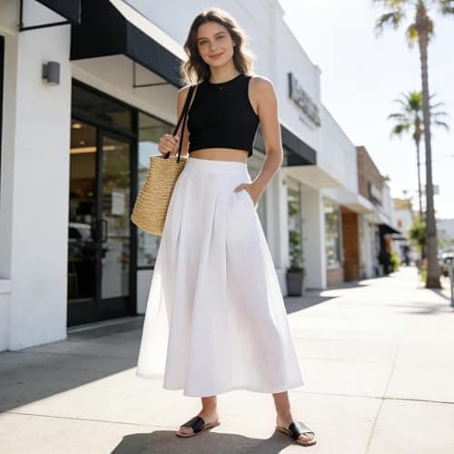 Athlefit Black Flat Sandals for Women Square Toe Comfortable Slip On Summer Beach Casual Slide Sandals Size 7.5 - Thumbnail 3