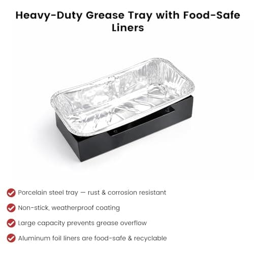 BLUES GRILL PARTS Grease Catch Pan Kit for CharBroil Performance 463331221/463365021/463448021/More Gas Grill with 9328812P06 15Pack Aluminum Liners, Drip Cup Replacement for CharBroil G416-0015-W1 - Thumbnail 3