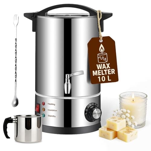 GKFF Wax Melter for Candle Making,10L(20 lbs)Extra Large Electric Melting Pot for Soap,Lotion & Body Butter Making,with Temperature Control and Heating Pour Spout,Ideal for Home Candle & Craft Makers - Image 1