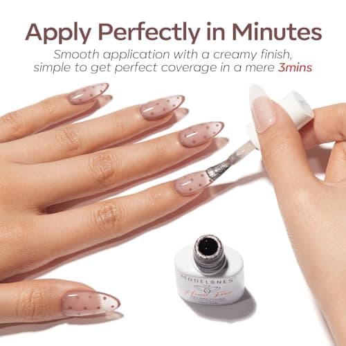 modelones Jelly Gel Nail Polish Set,Cat Eye Gel Polish Nude Brown White Jelly Neutral Skin Tone Hema Free 6 Colors Wedding Gel Polish Set Sheer Transparent Effect DIY French Nail Art Gifts for Women - Thumbnail 6