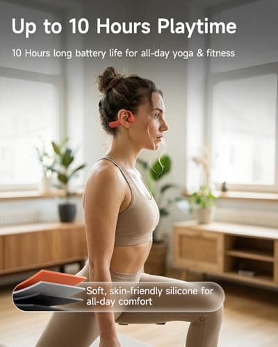 Rhyfell Swimming Headphones, IP68 Waterproof Bone Conduction Headphones, MP3 Mode 32GB Memory, 10H Playtime, Bluetooth 6.0, Open Ear Underwater Headphones for Women, Swimming, Yoga, Aerobics - Thumbnail 4