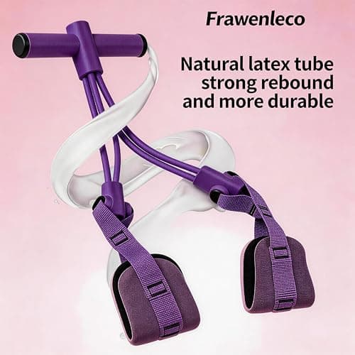 FRAWENLECO Fitness Resistance Bands with 4 Tube Pedal Ankle Puller, Elastic Yoga Pedal Stretch Band for Exercise, AB Training, Sit Up Equipment - Thumbnail 3