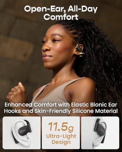 Cleer ARC 5 Open-Ear Headphones with Dolby Atmos & THX Spacial Audio – Smart Case with Touchscreen, 60H Battery, Bluetooth 5.4 Multipoint, IPX7 Waterproof Wireless Earbuds for Running & Workouts,Black - Thumbnail 5