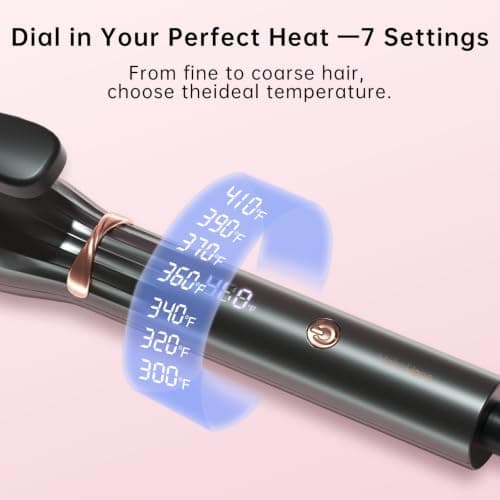 Hahahope Professional 1 1/2 Inch Curling Iron with Clamp - Large Barrel Curling Wand for Long Hair, Global Voltage, 7 Adjustable Heat Settings, Lightweight Design - Thumbnail 4