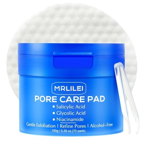Mrlilei beauty BHA Salicylic Acid Toner Pads with Pore Care - Dual-Textured Facial Exfoliation Toner Pads with Glycolic Acid, Niacinamide Daily Face Skincare - 70 Pads + 4 Trial Pads - Image 1
