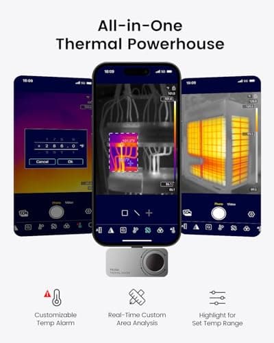 MILESEEY TR256i Thermal Imaging Camera for iOS (iPhone 17/16/15 and iPad w/USB-C), 512×384 Super Resolution Infrared Camera, iPad Thermal Imager, 5°F-1112°F for Electrical, Building, HVAC Detection - Thumbnail 6