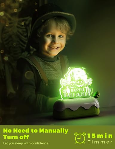 LOHAS Halloween Night Light for Kids, Pumpkin Night Lights, USB Rechargeable, Color Changing RGB, Lamp for Adults, Children, Room Décor - Thumbnail 5