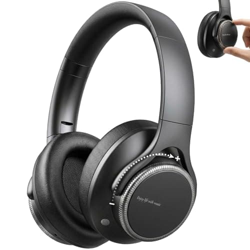 Xmenha ANC Wireless Bluetooth Hybrid Active Noise Cancelling Headphones Over the Ear Earphones Sound Cancelling Headphone Headset with Noise Cancellation for Airplane Travel Gym Game Adults