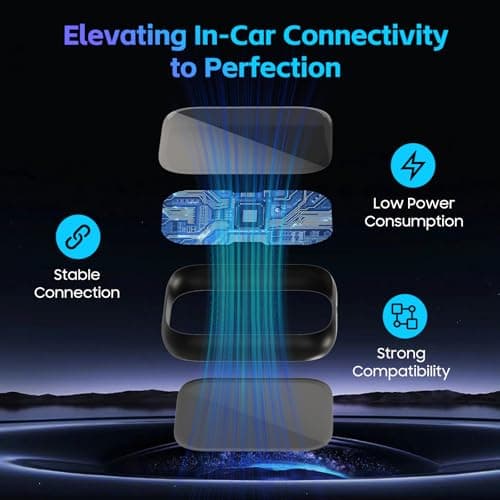 Wireless CarPlay Adapter for Apple iPhone, Convert Wired CarPlay to Wireless, Mini Car Play Dongle w/Plug & Play Bluetooth Connection, 2 USB-A to Type-C Converter for More Car Types (Black, Medium) - Thumbnail 4