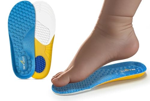 Skyfoot Shoe Insoles for Kids Worn Down Inserts Replacement, Comfy, Breathable, Cut to Fit Sturdy Shoe Soles for Child Sneakers (Blue - 2 Pairs, Toddler: 9-12.5) - Image 1
