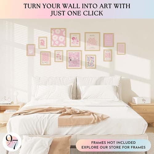 97 Decor Pink Wall Decor Aesthetic Pictures - Matisse Wall Art Pink Posters for Room Aesthetic, Abstract Danish Pastel Prins, Light Pink Dorm Wall Decor for College Girls Bedroom (8x10 Unframed) - Thumbnail 3