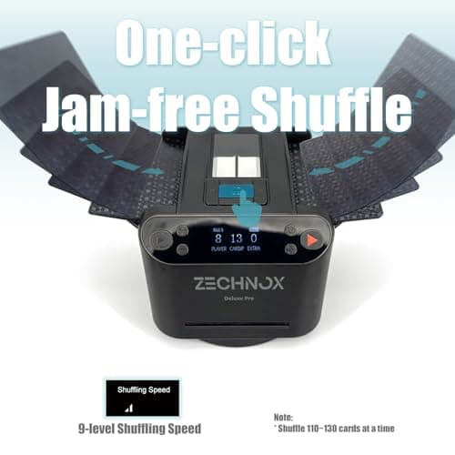 New Smart 3-in-1 Automatic Card Shuffler and Dealer,Programmable Card Dealer,Card Shuffler 2 Deck,360° Rotation,Ultra Quiet,Rechargeable,Support 12 Players (8 remotes+Carry Bag) - Thumbnail 2