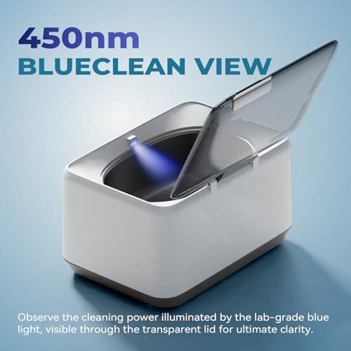 Ultrasonic Jewelry Cleaner 45KHz, 20oz Ultrasonic Cleaner with Cleaning Basket, 304 Stainless Steel Tank & 5 Modes, Ultrasonic Cleaner Machine for Jewelry, Glasses, Retainer, Watch Straps, Denture - Thumbnail 6