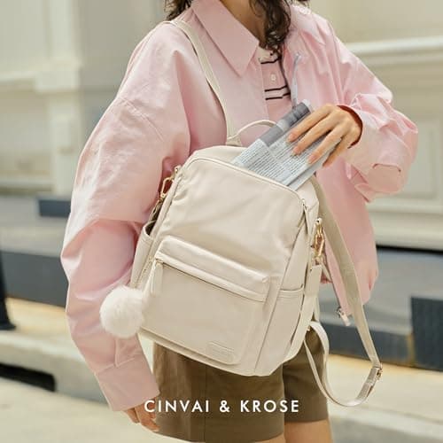 CinvaiKrose Large Capacity Backpack, Water-Resistant, 3-Way Convertible, Anti-Theft Pocket, Work Travel Laptop Bag - Thumbnail 2