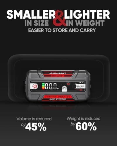 LOKITHOR J400 Portable Jump Starter, 12V 2000A Lithium Battery Booster with ConnectMax Tech, Car Jumper Box for Up to 8.0L Gas & 6.0L Diesel Engines, Smart Digital Display - Thumbnail 2