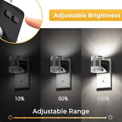 L LOHAS LED Night Light, 5000K Bubble Night Lights Plug into Wall, Acrylic Night Lights with Light Sensor, Adjustable Brightness,Soft White Plug in Nightlights for Rooms Bathroom Hallway - Thumbnail 3