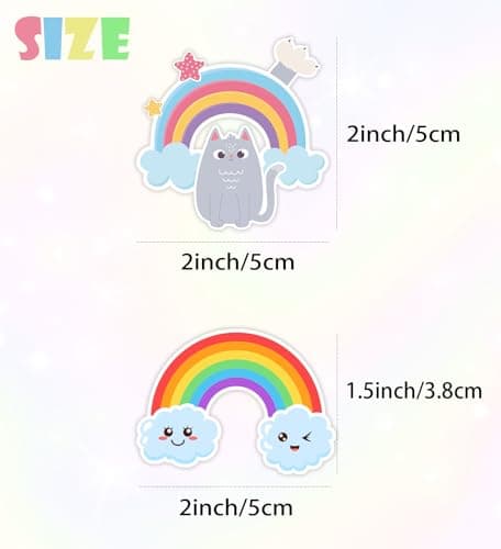 Stickers for Kids,100 PCS Stickers Pack,Rainbow Sticker,Cute Colorful Waterproof Vinyl Art Sticker.Stickers for Water Bottles,Skateboards and Notebooks,Sticker for Teens Girls Kids - Thumbnail 5