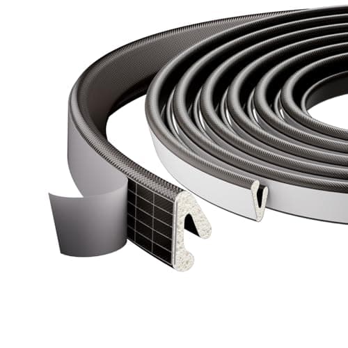 1 Pack*19.6 Ft Self-Adhesive V Shape Foam Window Weather Stripping Door Seal Insulation Strip for Winter, Soundproof Exterior Front Frame Gap Filler, Draft Stopper Tape Noise Light Blocker (Brown) - Image 1