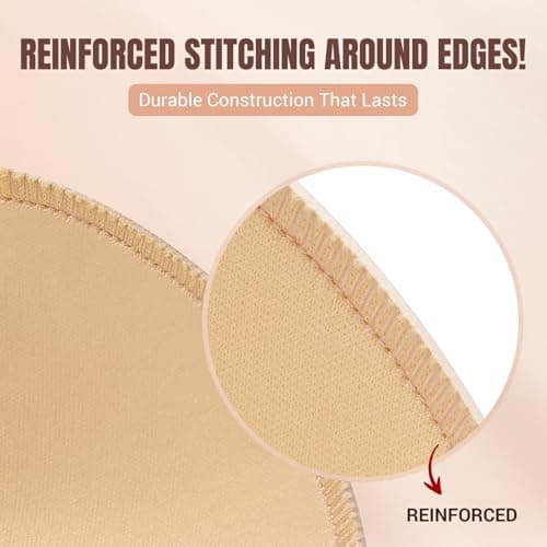 ElaGlow Bra Inserts 4 Pairs, Sports Bra Pads Inserts for Women, Sew in Bra Cups for Dresses, Bathing Suit Inserts (Medium, Beige) - Thumbnail 4