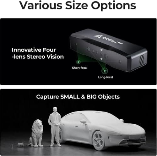 Creality Otter Lite Basic 3D Scanner for 3D Printing & Reverse Engineering, Auto Scanning Handheld Device with 0.05mm High Precision, Color Texture & Portable Design for DIY - Thumbnail 3