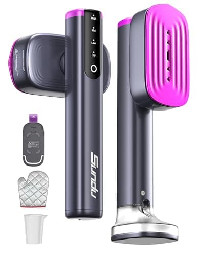 Travel Steamer for Clothes, with 2 Water Tanks (180 ml and 100 ml), Fast Heating, 24g/min Strong Steam, Mini Clothes irons LED Touch Display Dry Ironing, 1200W Portable Steamer ＆ Iron 2 In 1