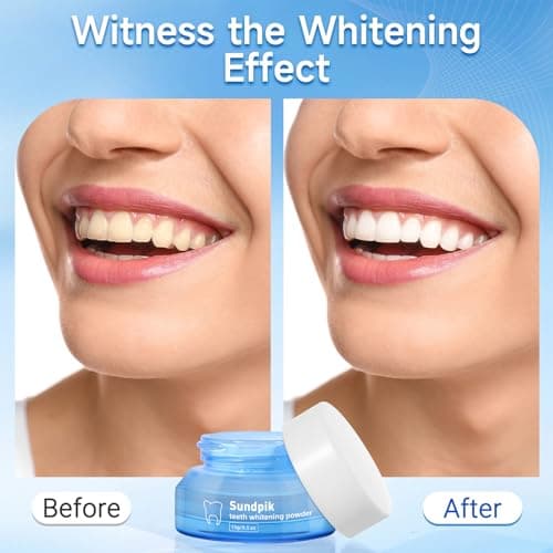 Teeth Whitening Powder,Removes Stains with No Sensitivity,Enamel-Safe Toothpaste Whitening Powder for Coffee,Tea,Food,and Tobacco Stains (0.5 Ounce (Pack of 1)) - Thumbnail 4