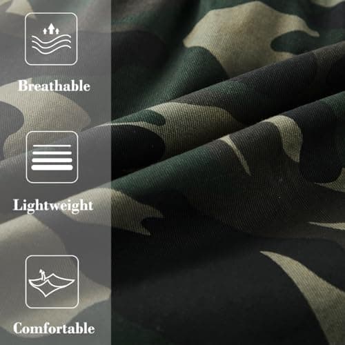 Msmsse Men's Hiking Cotton Cargo Shorts Summer Workout Casual Shorts with Multi Pockets Camouflage US 38 - Thumbnail 6