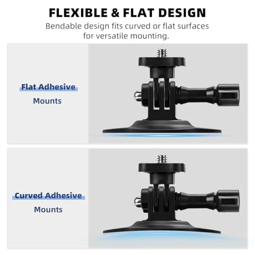 BRDRC Flexible Adhesive Mount for Insta360, 3 Packs Helmet Sticky Mount Kit with Safety Buckle for GoPro, Insta 360 X5 X4 GO 3S Ace Pro 2, for DJI Action 5 Pro 4 3 Accessories - Thumbnail 6