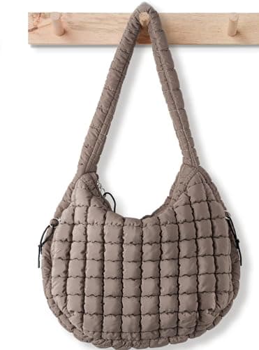 Puffer Tote Bag for Women Large Quilted Tote Bag Quilted Carryall Bag Soft Puffy Crossbody Bag Hobo Handbags Puff Purse - Image 1
