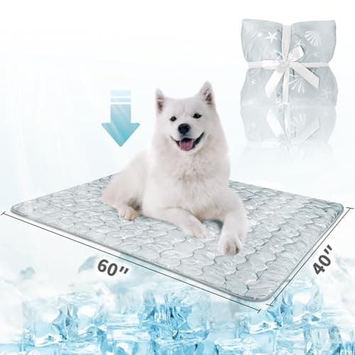 NWK Dog Cooling Blanket, Q-Max>0.345, Ice Silk Cool to Touch Material, Bed Cover, Furniture Protector Couch Sofa for Summer, Anxiety Relief-Machine Washable (Misty Gray,40'' X 60'') - Thumbnail 5