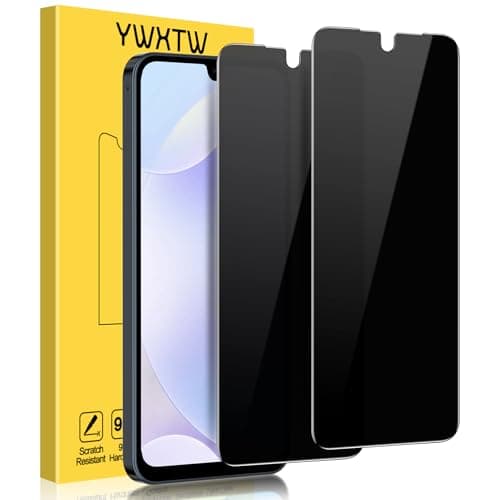 YWXTW [2 Pack Privacy Screen Protector for Samsung Galaxy A17 5G/4G, 25° Anti-Spy Tempered Glass - 9H Anti-Scratch, HD Clear & Sensitive Touch, Case Friendly Screen Guard for Samsung A17 - Image 1