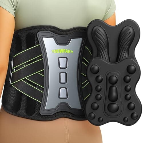 Toowfary Back Brace for Lower Back Pain Relief with 2 TPE Pads & 8X Powerful Lumbar Support Belt for Men & Women, Adjustable Support Straps for Back Pain, Herniated Disc, Sciatica, Scoliosis(Small) - Image 1