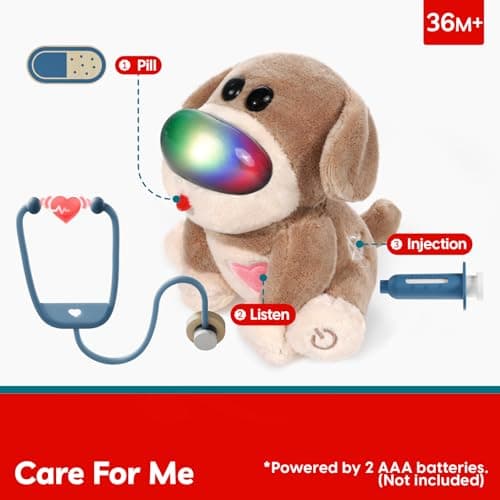 TOP BRIGHT Doctor Kit for Toddlers 3-5, Pretend Play Doctor Set with Costume & Wooden Medical Kit, Dress Up Toys for Kids, Role Play Dog Vet Playset, Christmas Birthday Gifts for Girls Boys 3 4 5 - Thumbnail 4
