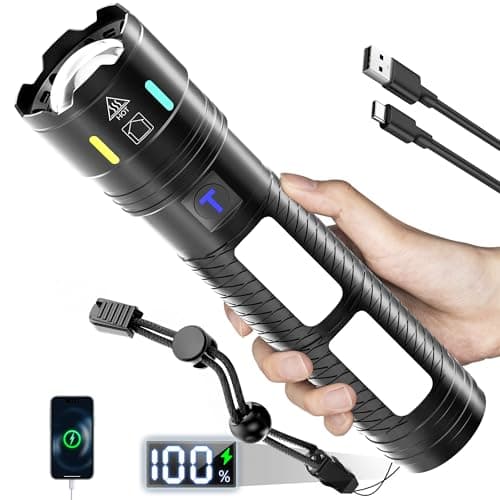 Rechargeable Flashlights 990,000 High Lumens, Super Bright Flash Light Long Range 5000ft, 4 Mode with Red LED Flashing Tactical Flashlight, High Powered Flashlight High Beam for Home Emergency Camping - Image 1