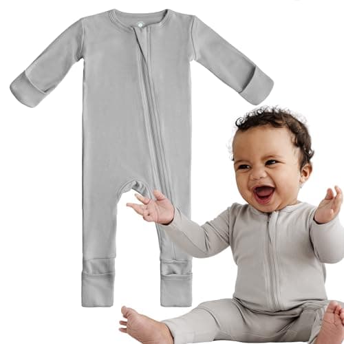 Dreamland Baby Bamboo Viscose Baby Pajamas (0-24 months). Ultra Soft Viscose Sleepers with 2-Way Zipper, Mitten & Foot Cuffs. Mom-Owned US Business, Premium Materials - Image 1