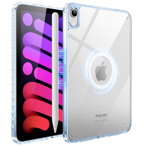 SANDUODD Case for iPad mini 7 (A17 pro) 2024/iPad mini 6 2021, Rugged Translucent Back Shell Full Corner Protective Case for 8.3 inch iPad mini 6/7, Compatible with Magsafe (Clearblue) - Image 1