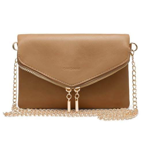 Kiss Sea Envelop Clutch Purses for Women Crossbody Bags with Chain Strap Leather Shoulder Bag 3 Card Slot Inside - Image 1