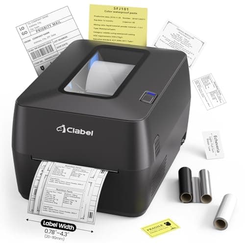Thermal Transfer Label Printer- Bluetooth 4x6 Shipping Printer for Small Business, Warehouse, Retail and Office, Barcode Maker for Asset Tracking, Inventory and Logistics, Compatible with Phone and PC - Image 1